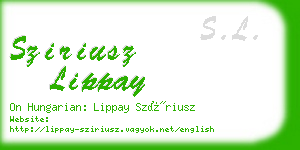 sziriusz lippay business card